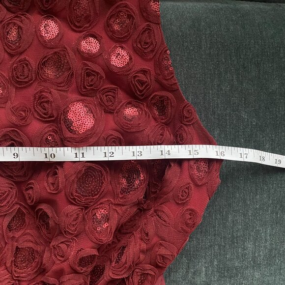 Sachin + Babi x Anthropologie Rosette Sequin Mini Dress, Ruby Red, Size 4 - Picture 8 of 9